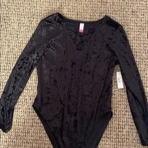 Black velvet bodysuit